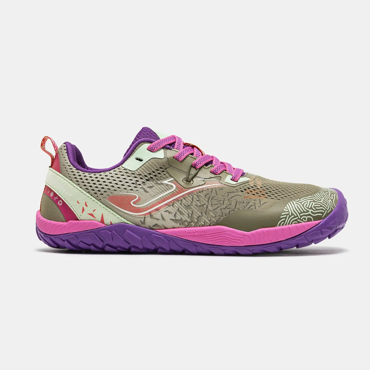 Deportiva Barefoot Trail Tundra Mujer Gris/Rosa Joma