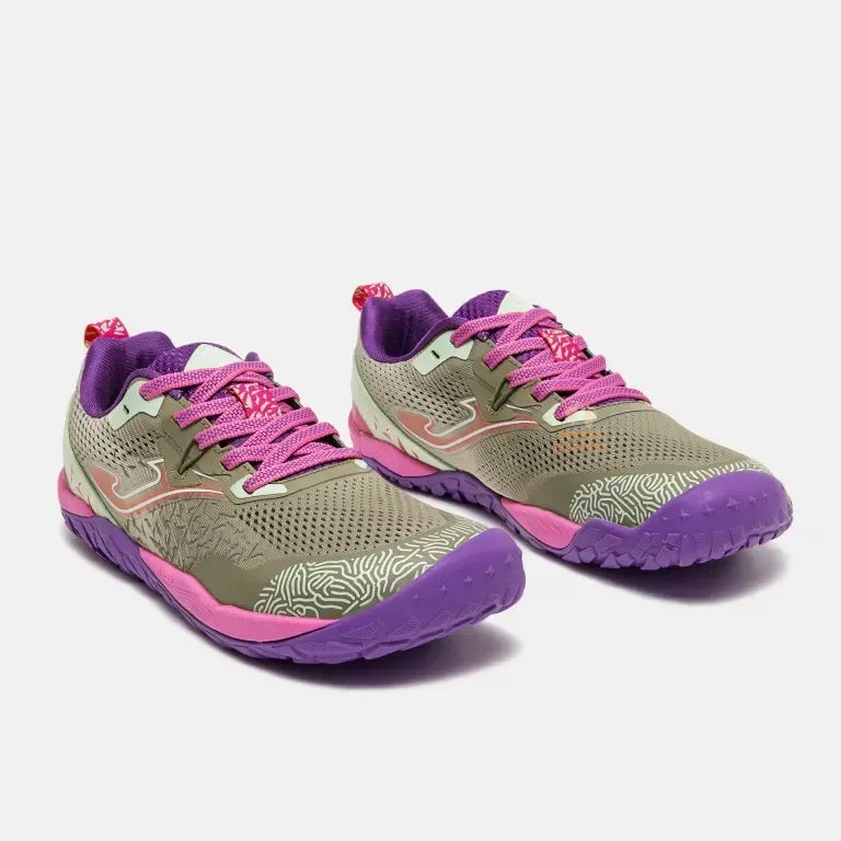 Deportiva Barefoot Trail Tundra Mujer Gris/Rosa Joma