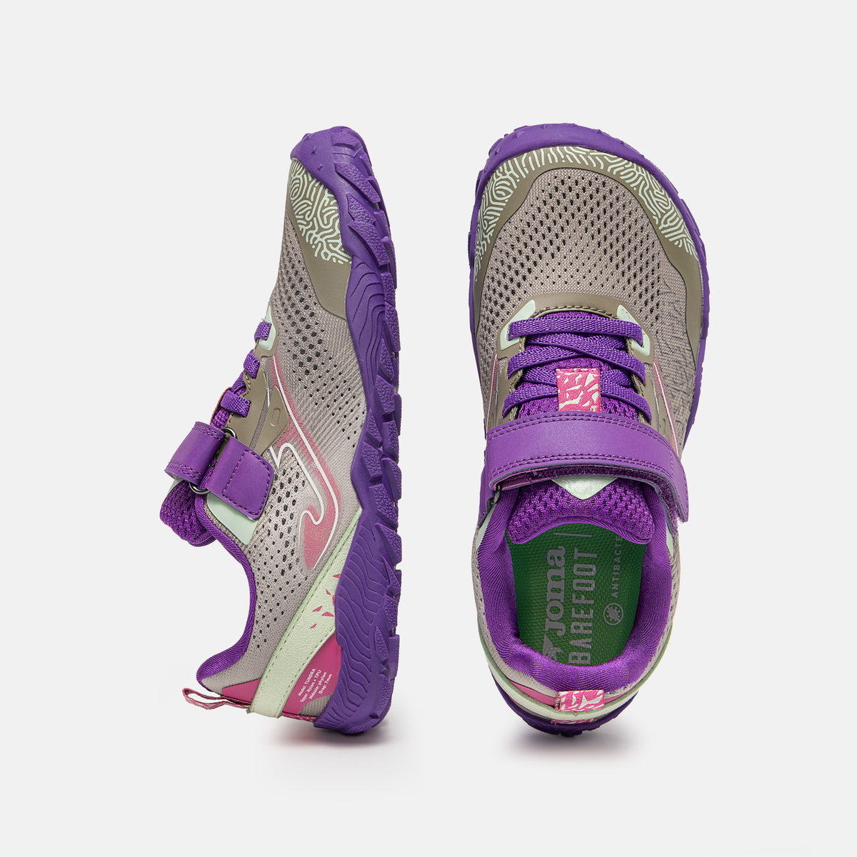 Deportivo Barefoot Tundra Velcro Gris/Morado Joma