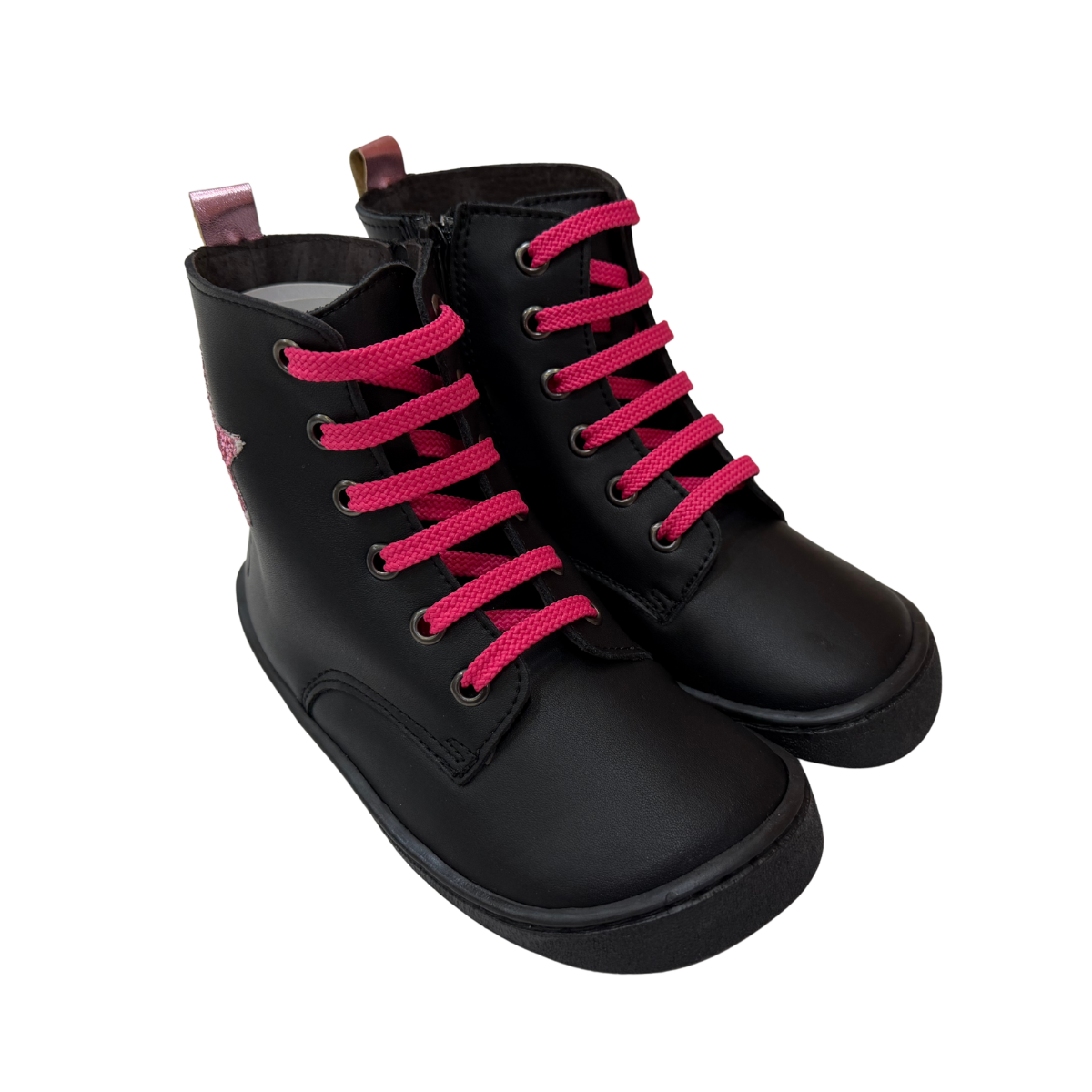 Bota Respetuosa 9086-R Estrella Negro Rosa Flexi Nens