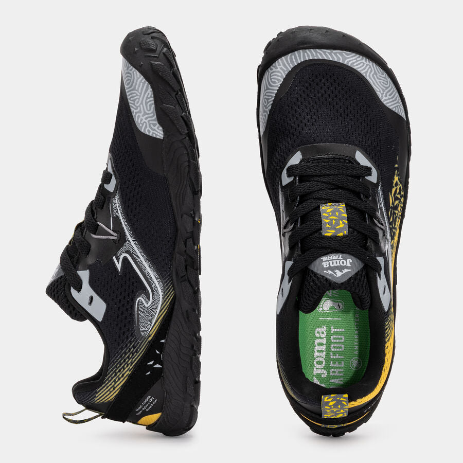 Zapatilla Trail Barefoot Tundra Cordones Negro/Amarillo JOMA