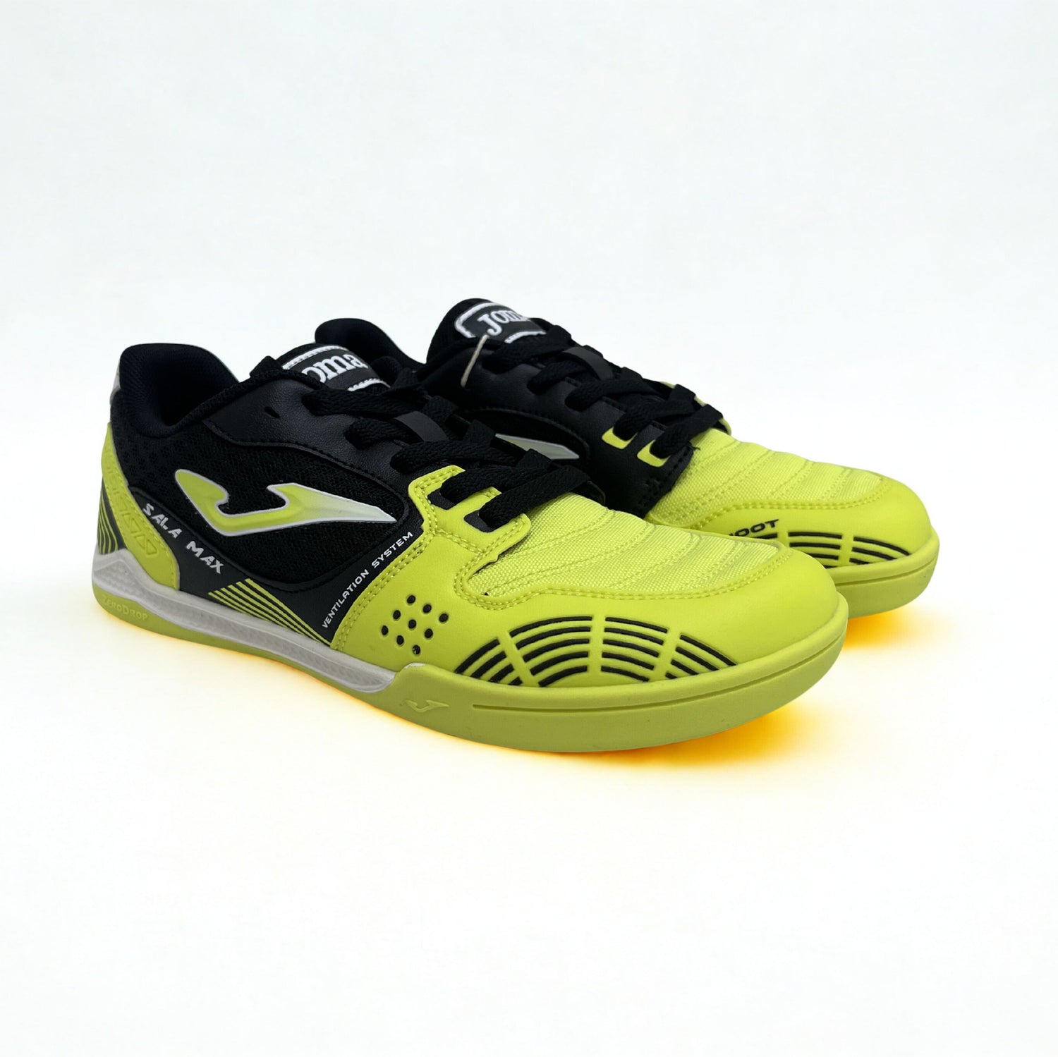 Zapatillas futbol sala 2609 amarillo flúor cordones Indoor Joma