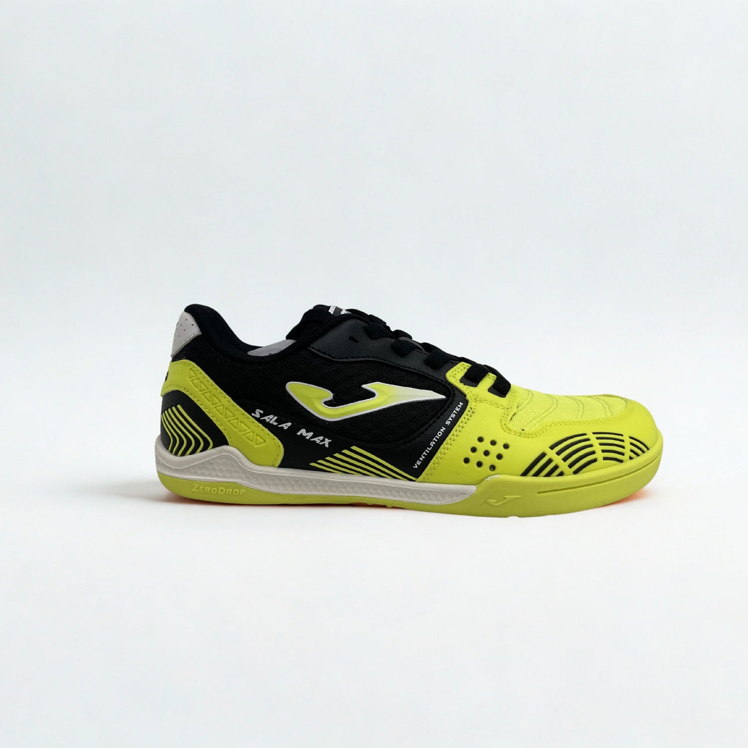 Zapatillas futbol sala 2609 amarillo flúor cordones Indoor Joma